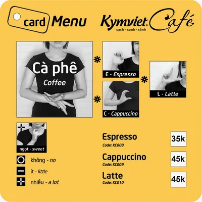 Espresso 35k · Cappuccino · Latte 45k
