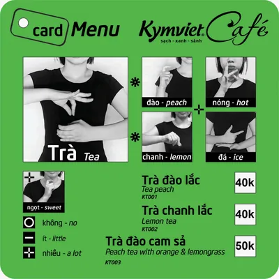 Trà đào · chanh 40k · cam sả 50k