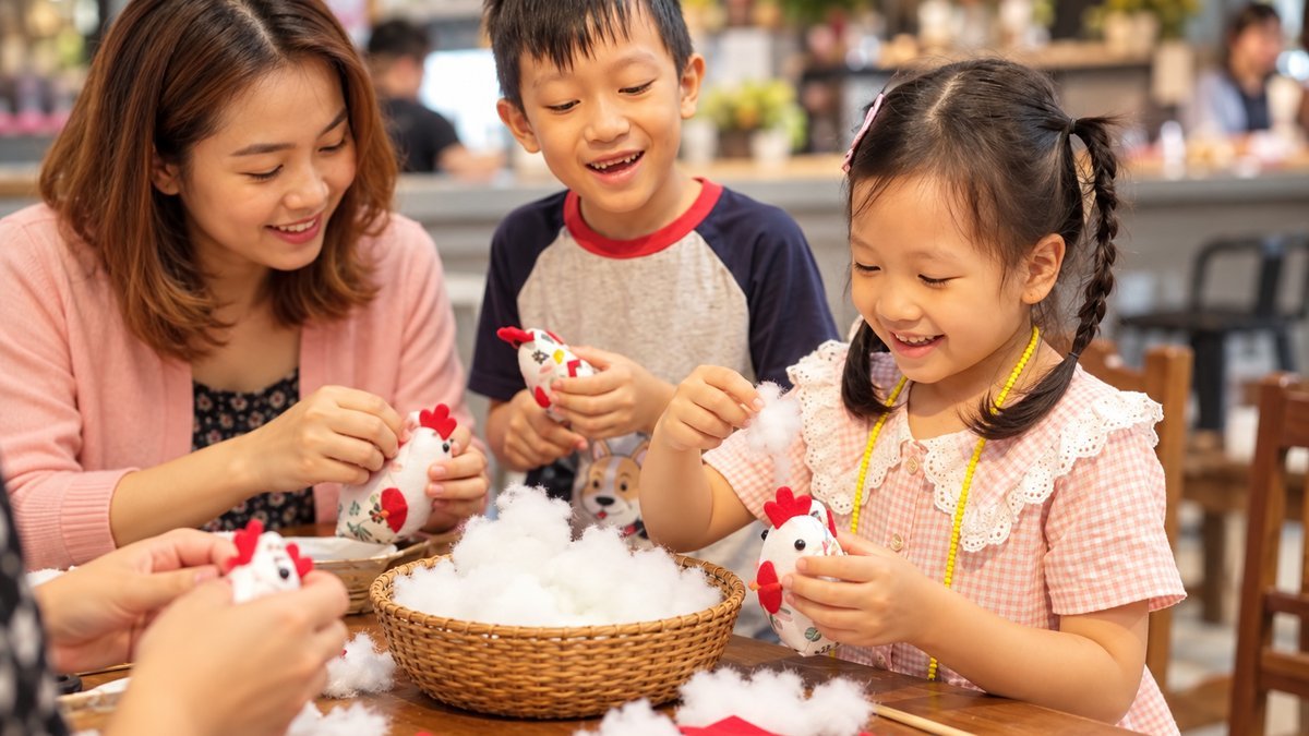 In K001, what craft steps can families watch?